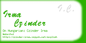 irma czinder business card